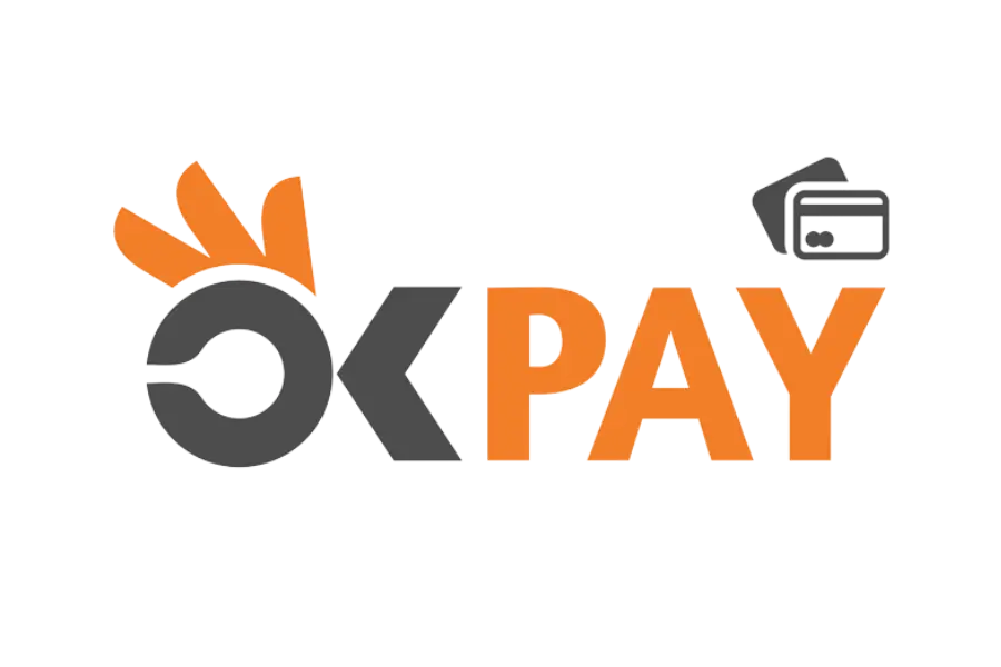 OKPay Logo - Black and Orange Fintech Branding